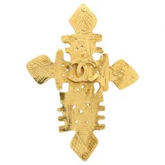 中古】シャネル ココマーク ロゴ クロス ブローチ Bランク ch7636ur