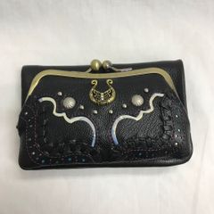 ANNA SUI アナスイ 二つ折り財布 ブラック 黒 蝶 刺繍 ロゴ 花 - メルカリ