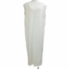 ザラ ZARA タグ付き テクスチャーニット ミディワンピース ノースリーブ Vネック M 170/88A オフホワイト /X