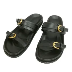 ザラ ZARA ストラップ フラット サンダル 38 ブラック