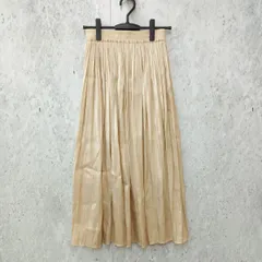 As know As アズノウアズ プリーツ フレアスカート サテン ロングスカート ウエスト総ゴム ベージュ ◎_□〇☆