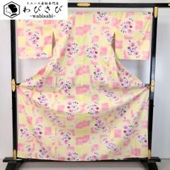 夏着物 浴衣 モノトーン バイカラー 綿麻ちぢみ 未使用品 残布あり