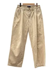 ラルフローレン RalphLauren POLO 90s 2 Tuck Chino Pants 2タック チノ パンツ ジップフライ ボトムス 薄茶 ロゴ チノパン ベージュ サイズ32/36 104MB-512