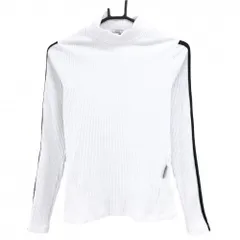 【美品】フォーレいゴルフ 長袖ハイネックシャツ 白×黒 袖ライン レディース XS ゴルフウェア FORAY GOLF