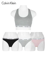 新品 未使用 並行輸入 Calvin Klein カルバンクライン 下着 Carousel レディース 上下セット cklset グレー3ショーツセット3