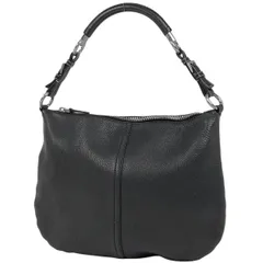 【在庫一掃】 プラダ PRADA ロゴプレート ショルダーバッグ ハンドバッグ ワンショルダー ショルダーバッグ レザー ブラック レディース 【中古】