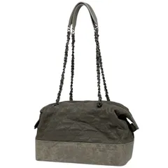 【在庫一掃】 シャネル CHANEL ガブリエル チェーン ショルダーバッグ マトラッセ ラメ ショルダーバッグ レザー グレー レディース 【中古】