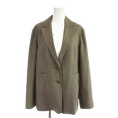 パブリックトウキョウ PUBLIC TOKYO ジャケット 上着 2 茶 ブラウン バックファスナー チェック柄 ノッチドラペル 長袖 /AP ■MA