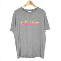 セリーヌ CELINE メンズ グレー ロゴTシャツ Mサイズ - メルカリ