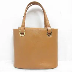 サルヴァトーレフェラガモ Salvatore Ferragamo レザー ハンド トート バッグ ガンチーニ キャメル 本革