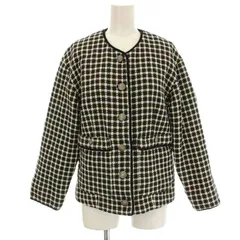 スナイデル SNIDEL バリエツイードジャケット チェック ノーカラー ジャケット F 黒 白 SWFJ221040 /☆G