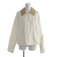 ザラ ZARA ジャケット 上着 S 白 ホワイト ベージュ 長袖 コーデュロイ襟 パッチポケット 4341850251 /AP