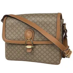 【在庫一掃】 セリーヌ CELINE マカダム柄 ショルダーバッグ 斜め掛け ショルダーバッグ コーティングキャンバス ベージュ レディース 【中古】