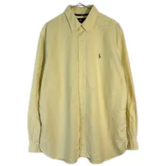 RALPH LAUREN ラルフローレン ボタンダウンシャツ イエロー(メンズ XL)中古 古着 X9503
