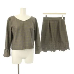 ジルスチュアート JILL STUART セットアップ S グレー チェック柄 長袖 スカート スカラップ裾 125-7240181 /JP