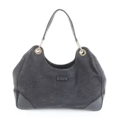 美品 グッチ グッチシマ 257268 レザー キャンバス ワンショルダーバッグ 肩掛け 本革 ブラック 黒 レディース EEM DK24-3【中古】