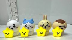 치이카와 별과 함께 라이트 4종 세트 치이카와 별/하치와레와 별/토끼와 별/쿠리만쥬와 별 가챠가챠 캡슐 토이 4/17