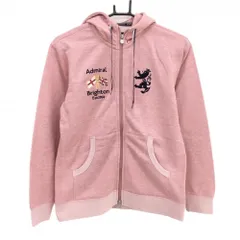 【超美品】アドミラル ジップパーカー ピンク 裏微起毛 トリコロール紐 ジャケット レディース LL ゴルフウェア Admiral