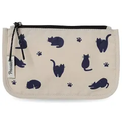 【新品】 Precatch 小型収納ポーチ 雑貨 小銭入れ カードホルダー 軽量 かわいい猫の絵柄 旅行 ポータブル 収納 男女兼用 ミニポーチ キーポーチ (ベージュ) 1