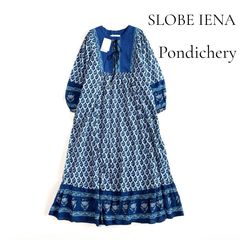 SLOBE IENA ポンディシェリ プリントワンピース ブルー - メルカリ