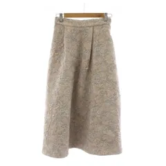 チェスティ Chesty 22SS フレアスカート 1 グレー ゴールドカラー 花柄 ロング /RR