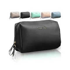 【新品】 【雑誌掲載 自立三角型】 化粧ポーチ メイクポーチ コスメ ポーチ おしゃれ 可愛い 大容量 持ち運び レディース 化粧品 小物入れ RIMINA ブラック大 0