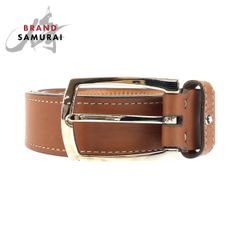 美品 MONTBLANC モンブラン 103cm ブラウン キャメル シルバー金具 レザー ベルト メンズ 601592 【中古】 美品 MONTBLANC モンブラン 103cm ブラウン キャメル シルバー金具