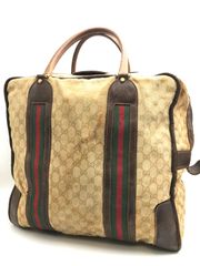 GUCCI オールドグッチ ボストンバッグ GGキャンバス シェリーライン