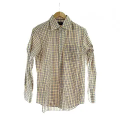 メーカーズシャツ カマクラ MAKER'S SHIRT 鎌倉 シャツ 41/85 黄色 紺 チェック柄 長袖 胸ポケット /JP