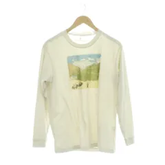 モンベル Montbell Tシャツ S ベージュ 長袖 プリント クルーネック /JP