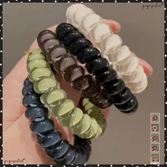 透明感クリアカラーヘアゴム6色セット大人 跡がつかない ヘアゴムお得セット まとめ髪 スプリングゴム コイルヘアゴム おしゃれヘアアレンジ からまない ヘアアクセ まとめ髪簡単グッズ くすみカラーゴム夏 太めリングゴム春秋 送料無料