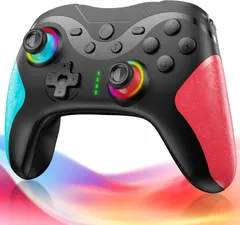 Switch コントローラー20時間連続使用 1000mAh大容量 マクロ機能 背面ボタン付き 9色RGBライト Bluetooth 無線接続