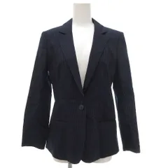 セオリー Theory テーラードジャケット リネン混 ビジネス ストライプ 0 紺 ネイビー /BS ■YHS1