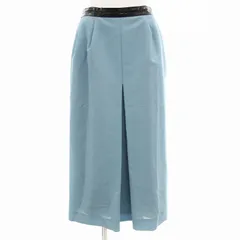 トーガ プルラ TOGA PULLA ロングスカート テープ ウール モヘヤ混 2 水色 ブルー /FF  IBO76