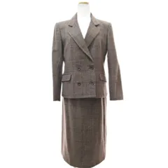 ビルブラス BILLBLASS セットアップ スカート スーツ グレンチェック ウール 9 茶 ブラウン 0115