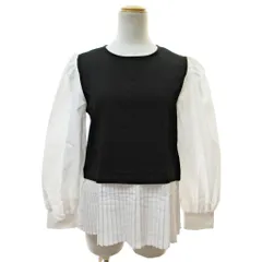 ザラ ZARA プリーツドッキングトップス チュニック シャツ カットソー 長袖 フェイクレイヤード XS 白 黒 1119