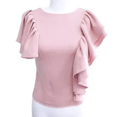 エイミーイストワール eimy istoire アシンメトリーボリュームフリルトップス カットソー ストレッチ FREE ピンク 1219