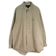 早い者勝ち】Ralph Lauren 長袖シャツ XL ベージュ ポニー刺繍 - メルカリ