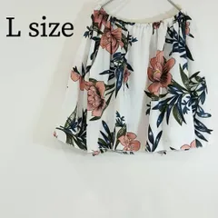 クロップド丈トップス ショート丈 クロップド丈 オフショル ギャザー 花柄 7分袖 フレア袖 リゾート フェザー L