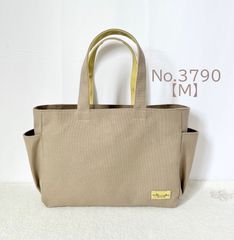 Mサイズ】マッシュルーム ベージュ 手提げバッグ akaneko サイド 