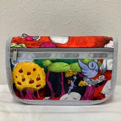 1153 LeSportsac レスポートサック　ナイロン　総柄　ファスナー付き ポーチ　バニティ　マルチケース　小物入れ　大容量ポーチ　希少　レア