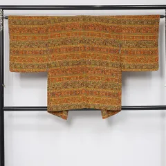 羽織 袷 身丈81cm 裄丈63cm 正絹 Aランク Sサイズ カジュアル 抽象柄 朱系 HP 1232-12102