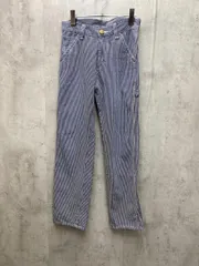 Lee リー キッズ ユニセックス ストライプ ヒッコリー柄 ペインターパンツ size160cm/白ｘ青 ■■ キッズ