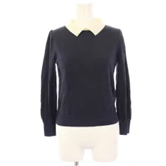 アナイ ANAYI ポロニット カットソー 長袖 絹 シルク混 36 紺 ネイビー 102218-16-220-65-360 /HN