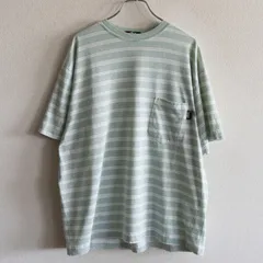 【80s/USA製】OLD STUSSY【ポケT ボーダー Tシャツ】L ステューシー オールド ビッグシルエット オーバーサイズ 古着 26040406