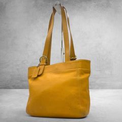 OLD COACH コーチ トートバッグ 希少色 グラブタンレザー 黄色 大容量 