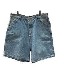 ダブルアールエル RRL 90s Painter Denim Short Pants ペインター デニム ショートパンツ ボタンフライ 短パン ハーフ 三ツ星タグ Ralph Lauren 青 ロゴ ハーフパンツ ブルー サイズ38 104MB-508のサムネイル