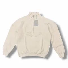 参考上代25300円 未使用 UNIVERSAL PRODUCTS 24AW Foot Ball Half Zip Sweat フットボールハーフジップワッフルスウェット ユニバーサルプロダクツ 243-60110 アイボリー 3 （11304M）のサムネイル