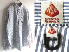名作 MOUNTAIN RESEARCH マウンテンリサーチ B.D. Pullover G.P.1 MTR-2161 立体ポケット ストライプ 切替 プルオーバーシャツ M 紺 赤 白のサムネイル