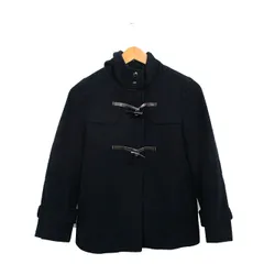 クミキョク 組曲 KUMIKYOKU ダッフルコート ショート フード ウール シンプル S2 ネイビー 紺 /KT35